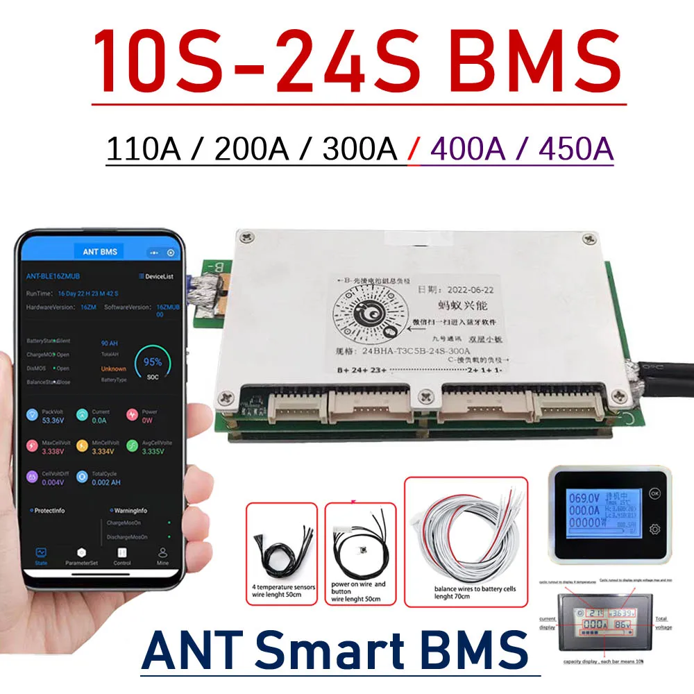Smart Bluetooth BMS 10S ~ 24S  - đánh giá và giá Smart Bms 24S 200A Bluetooth Lifepo4