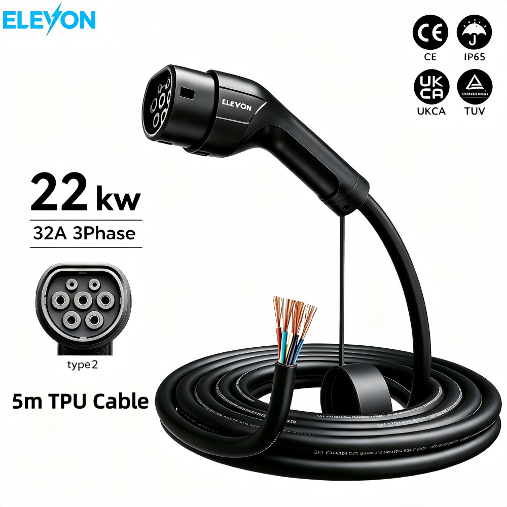 ELEVON EV Charger Type2 Female - đánh giá và giá Ev Charger Type 2 22Kw 32A 3 Phase