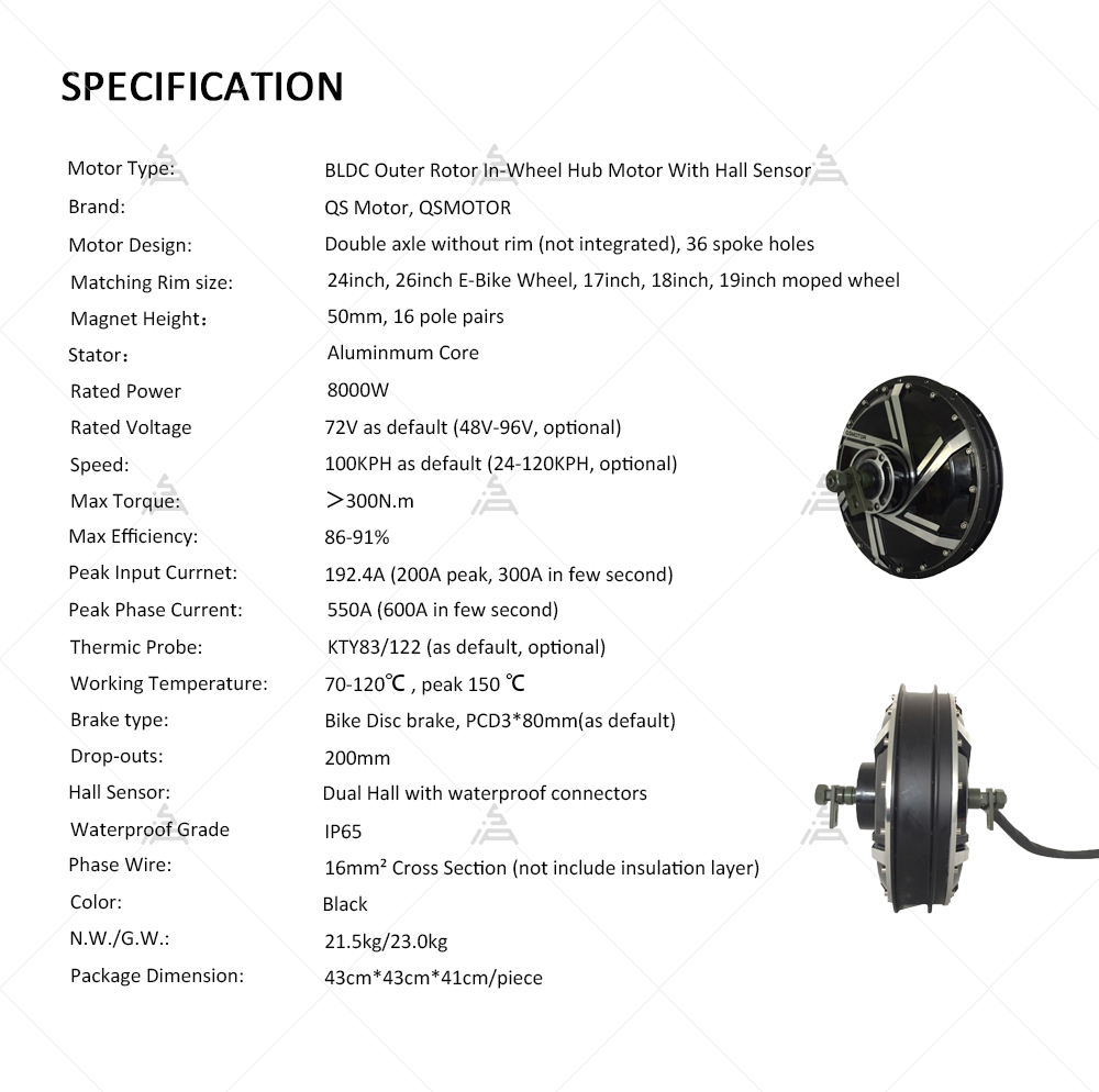 QS Motor 273 8000W V3 72V 120k - đánh giá và giá Qs Motor 273 8000W Hub Motor