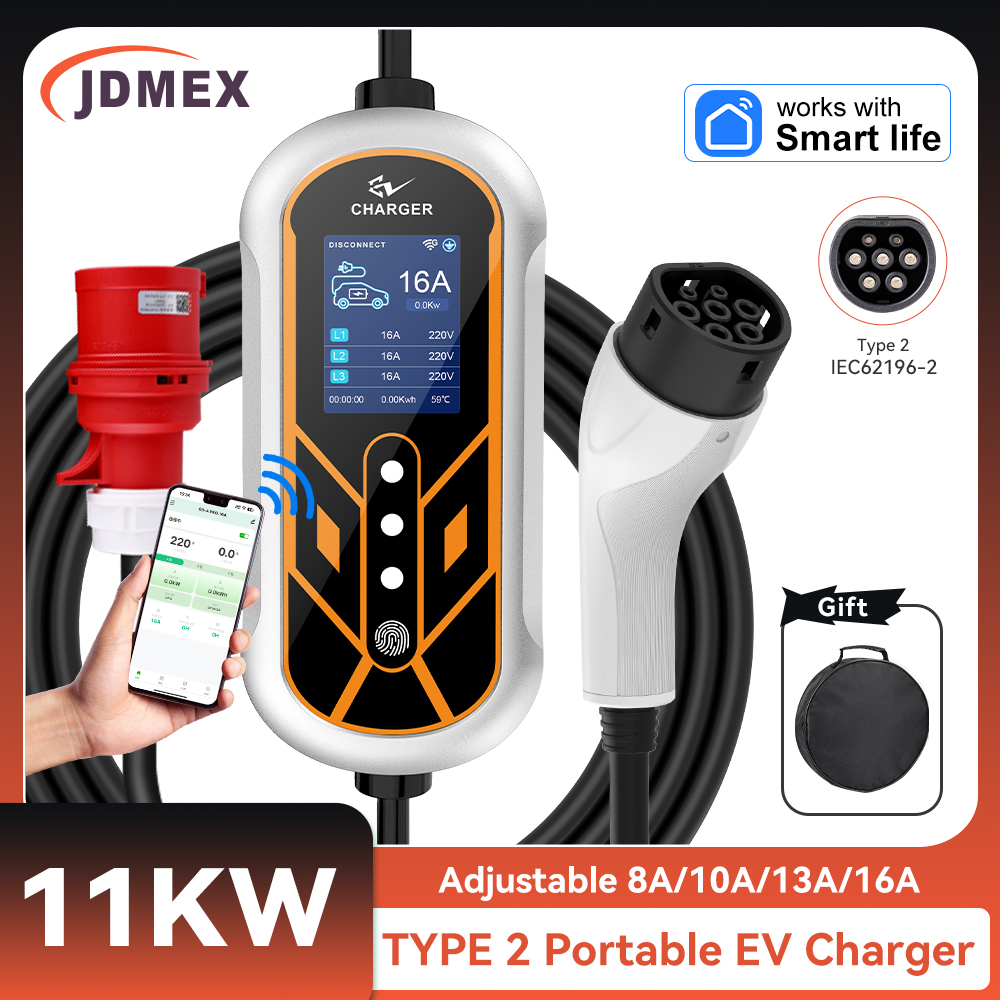 JDMEX 11KW Type2 EV Charger Po - đánh giá và giá Type 2 Portable Ev Charger 11Kw Cee