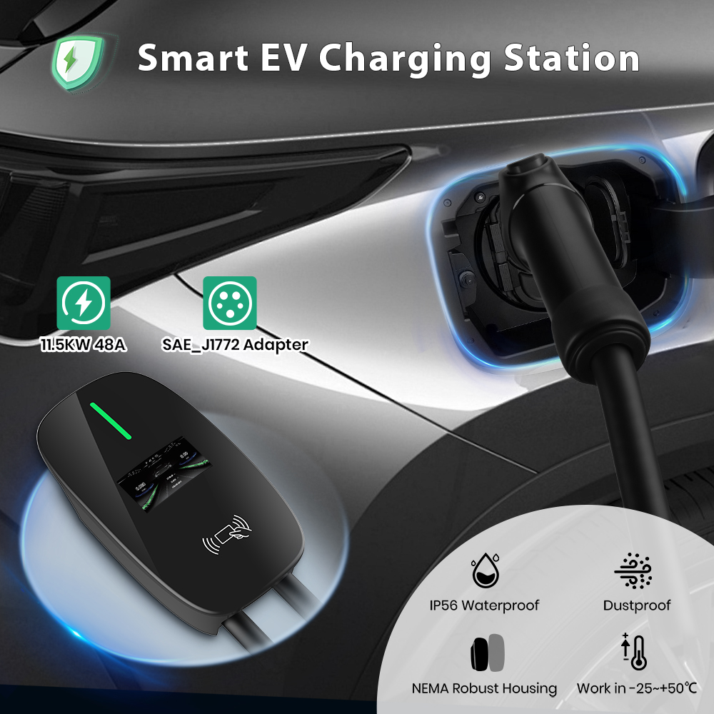 Junsun Level 2 EV Charger 48A  - đánh giá và giá J1772 Evse 32A Level 2 Charger