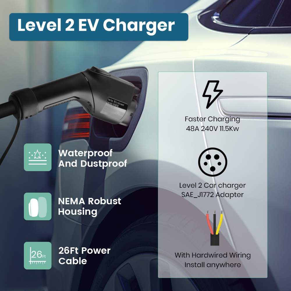 Junsun Level 2 EV Charger 48A  - đánh giá và giá J1772 Evse 32A Level 2 Charger