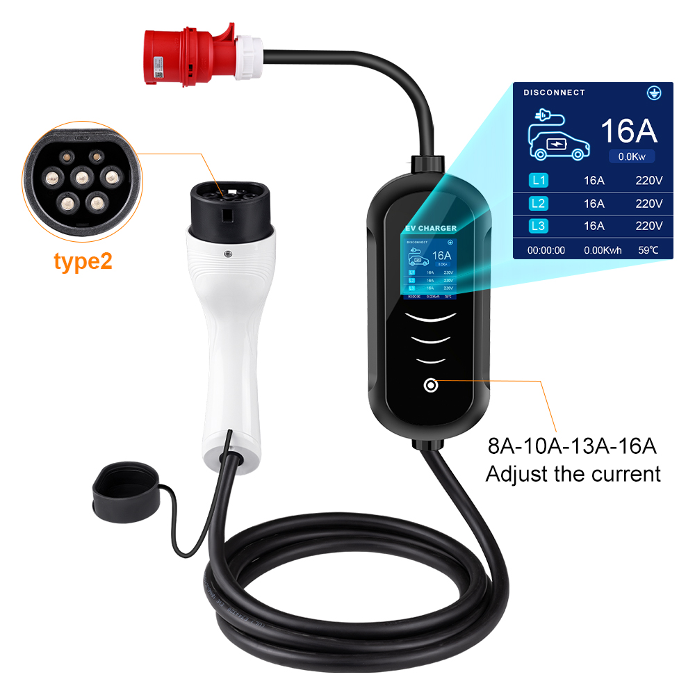 IPENGEN 11KW 16A 3 Phase EV Po - đánh giá và giá Type 2 Portable Ev Charger 11Kw Cee