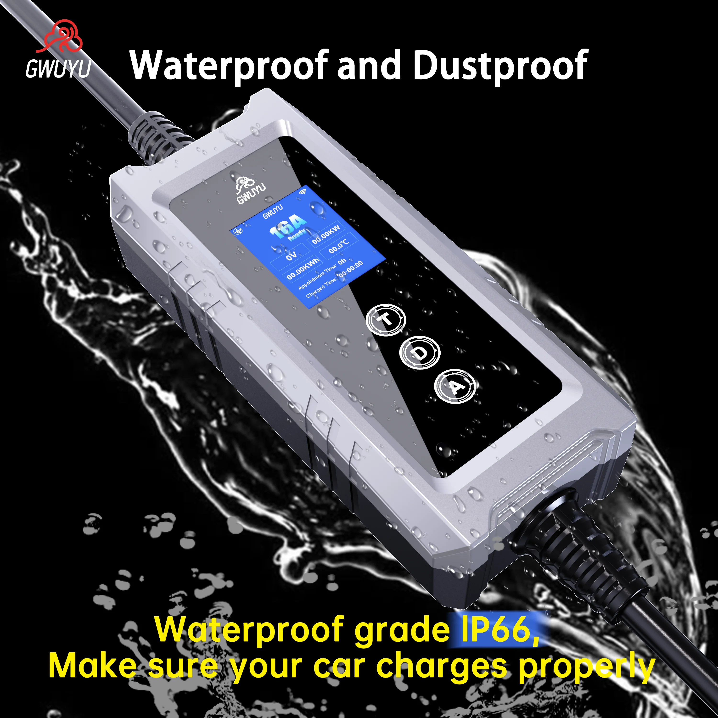 GWUYU  32A Type2 EV Chargers 3 - đánh giá và giá Type 2 Portable Ev Charger 11Kw Cee