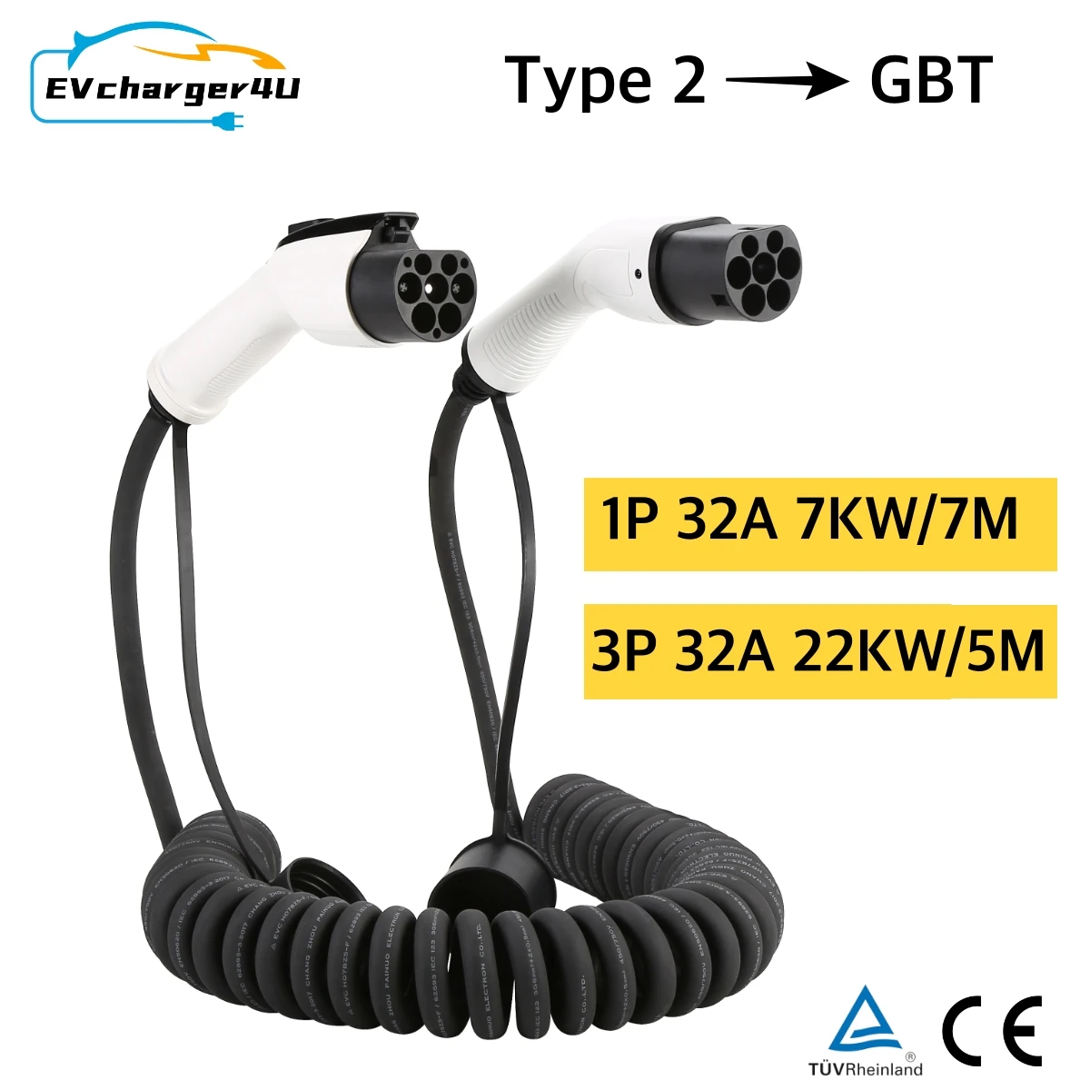 EVcharger4U 5M/7M Spiral EV Ch - đánh giá và giá Ev Charger Type 2 22Kw 32A 3 Phase